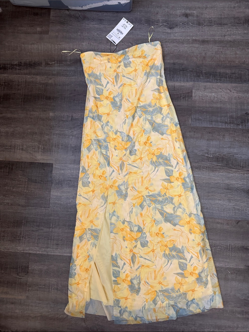 ZARA | strapless floral dress